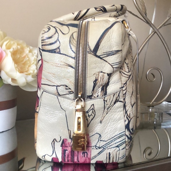 Rare PRADA Cream Leather Cervo Lux Fairy Satchel Bag - Picture 4 of 14
